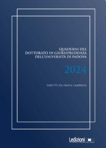 Copertina del libro Quaderni del dottorato in Giurisprudenza dell'Università di Padova 2024