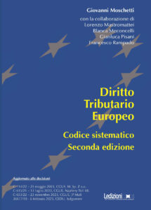 Copertina del libro Diritto tributario europeo. Codice sistematico II edizione