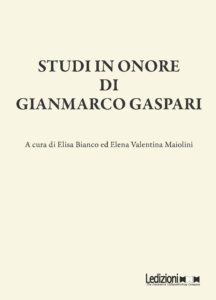 Copertina del libro Studi in onore di Gianmarco Gaspari