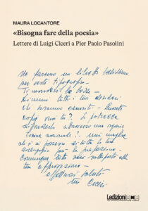 Copertina del libro «Bisogna fare della poesia». Lettere di Luigi Ciceri a Pier Paolo Pasolini