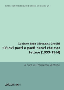 Copertina del libro «Nuovi poeti o poeti nuovi che sia». Lettere (1955-1964)-V2