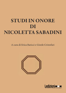 Copertina del libro Studi in onore di Nicoletta Sabadini